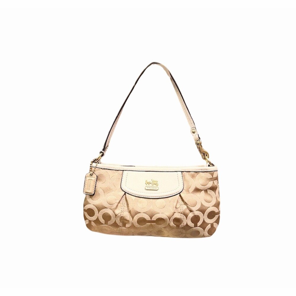 Coach Madison Shoulder Bag Beige And Tan With Ivory Trim